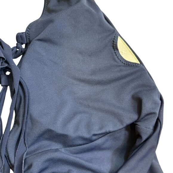 Ladies Aerie Swim Navy Blue Lace Front One Piece Swim Suit Size Medium - Picture 2 of 9